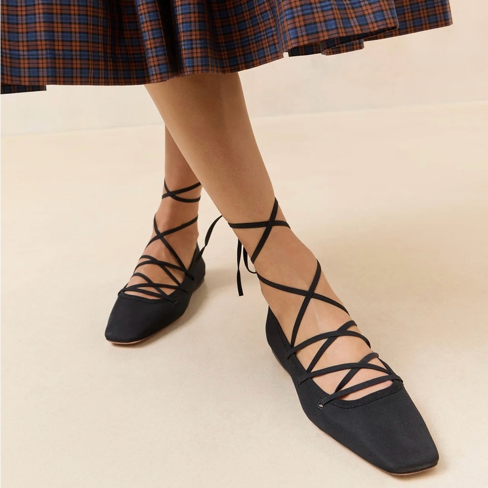 Loeffler and Randall | Louisa Vlack Lace-Up Ballet Flat - size 10 - black